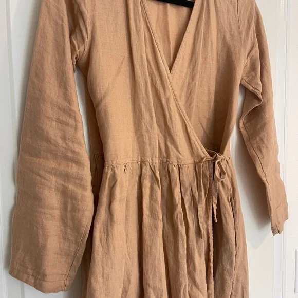 Simply Grey linen wrap dress - small Midi Dress - Picture 4 of 8